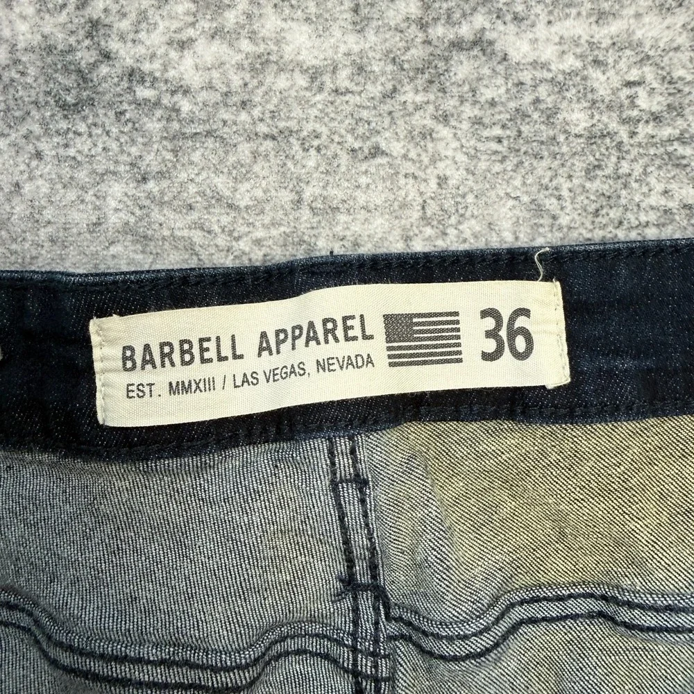 Barbell Apparel Jeans Mens 36x33 Dark Wash Blue Stretch Denim Slim Straight